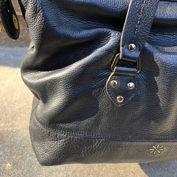 ISAAC MIZRAHI LIVE! Genuine Leather Purse Shoulder Handbag Satchel Black Women's - Picture 5 of 14